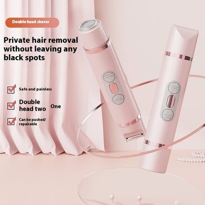 Painless Women’s Electric Hair Removal Shaver – Dual-Head Trimmer for Bikini, Legs & Underarms