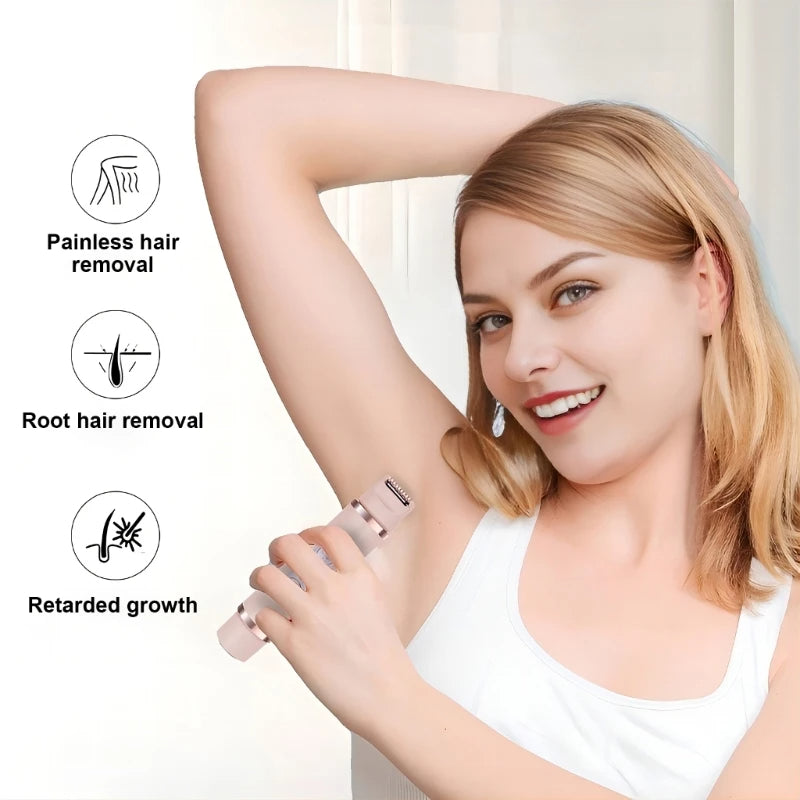 Painless Women’s Electric Hair Removal Shaver – Dual-Head Trimmer for Bikini, Legs & Underarms
