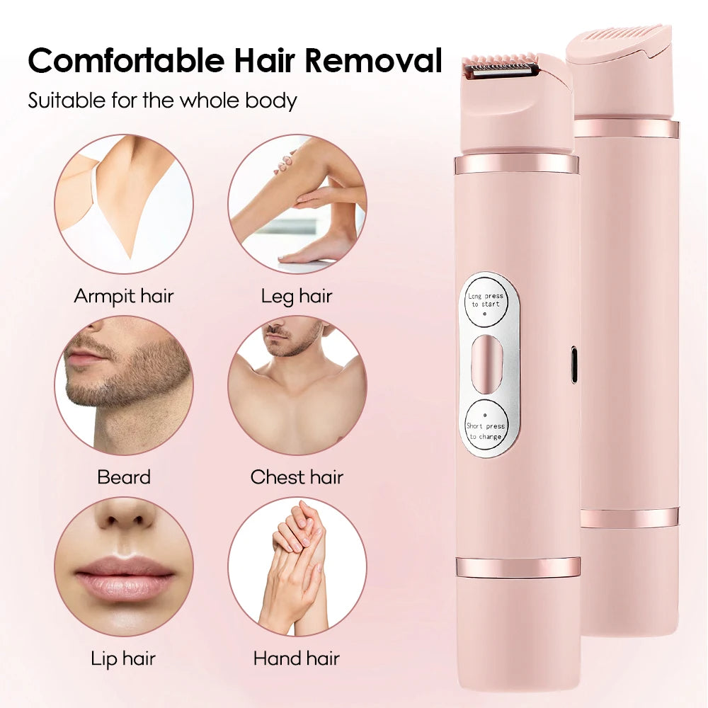 Painless Women’s Electric Hair Removal Shaver – Dual-Head Trimmer for Bikini, Legs & Underarms