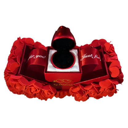 Romantic Valentine’s Day Gift Set for Girlfriend – Eternal Soap Rose Jewelry Box with Crystal Necklace