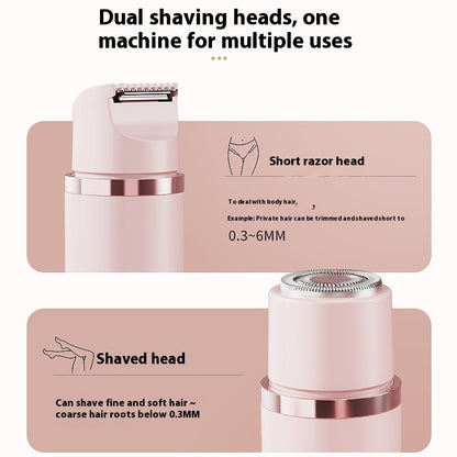 Painless Women’s Electric Hair Removal Shaver – Dual-Head Trimmer for Bikini, Legs & Underarms